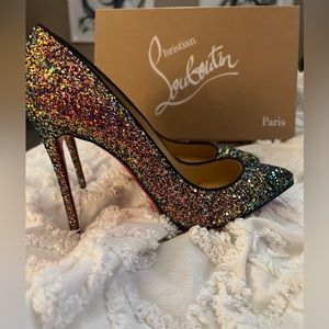 Christian Louboutin Glitter Milkyway, Size 40.5 100% Authentic